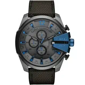 Dz4500 diesel watch men gray dial multi nylon silicone black strap quartz battery analog chronograph 10 bar only the brave mega chief
