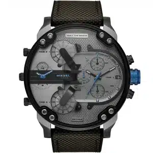 Dz7420 diesel watch men gray dial fibers black strap quartz battery analog chronograph 3 bar only the brave mr daddy