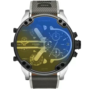 Dz7429 diesel watch men black dial fibers multicolored strap quartz battery analog chronograph 3 bar only the brave mr daddy