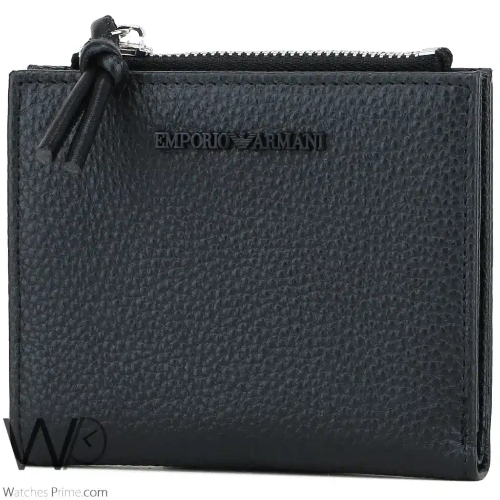 Emporio Armani Zipper Wallet Black For Men | Watches Prime