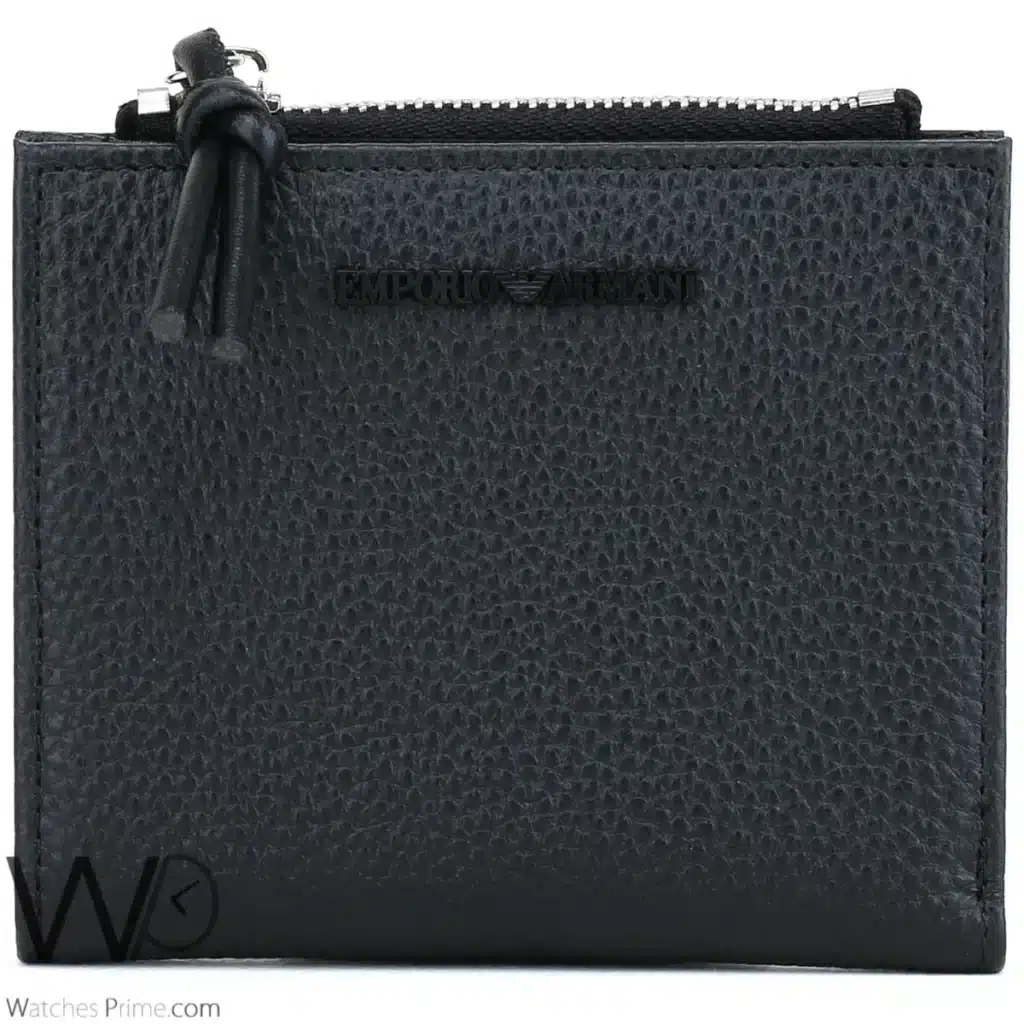 Emporio Armani Zipper Wallet Black For Men | Watches Prime