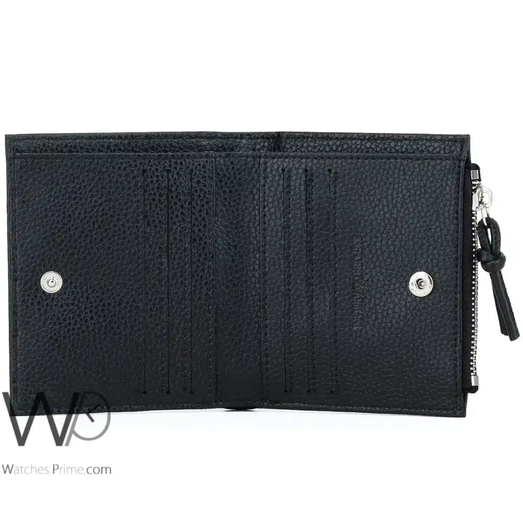 Emporio Armani Zipper Wallet Black For Men | Watches Prime