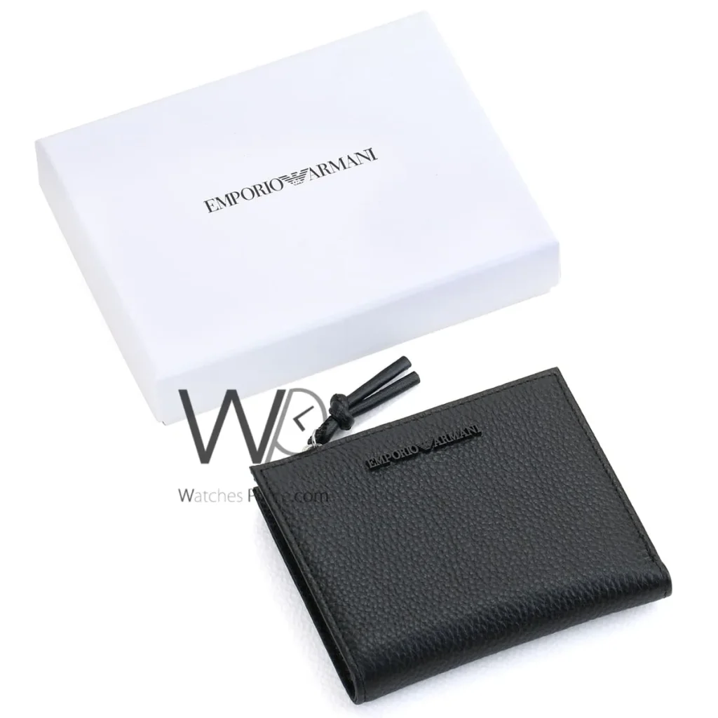 Emporio Armani Zipper Wallet Black For Men | Watches Prime