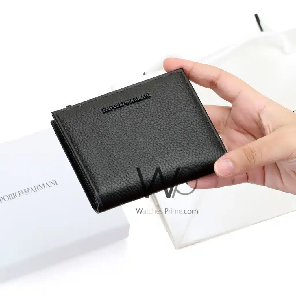 Emporio Armani Zipper Wallet Brown For Men | Watches Prime