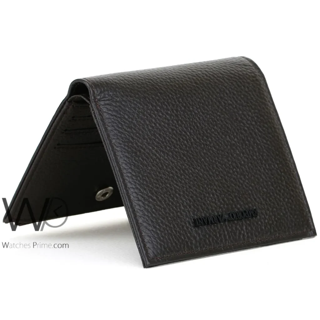 Emporio Armani Zipper Wallet Brown For Men | Watches Prime