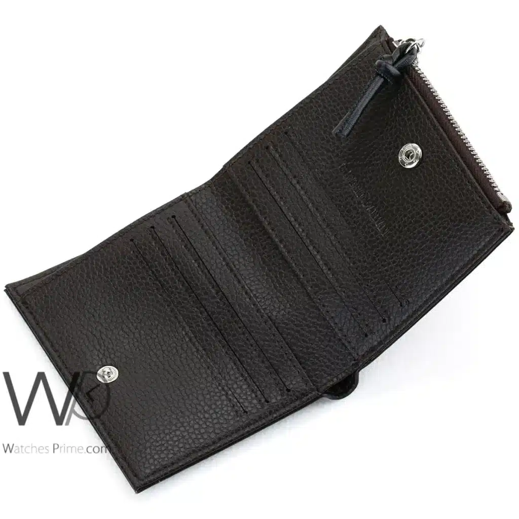Emporio Armani Zipper Wallet Brown For Men | Watches Prime