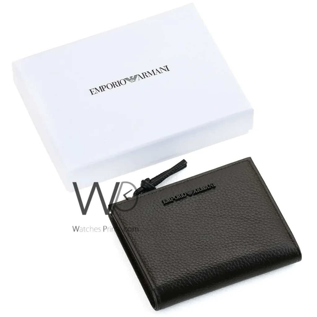 Emporio Armani Zipper Wallet Brown For Men | Watches Prime