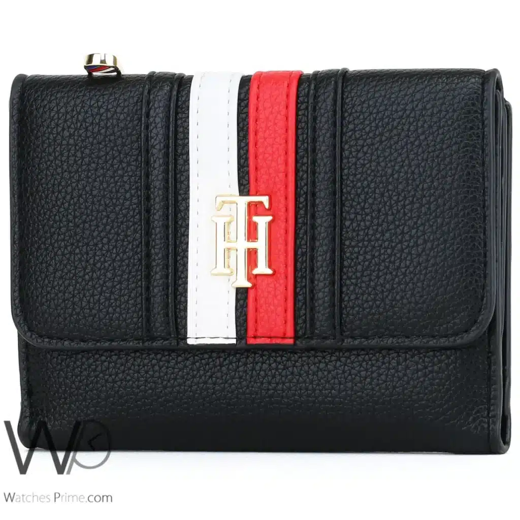 Tommy Hilfiger TH Wallet Leather Black Women | Watches Prime