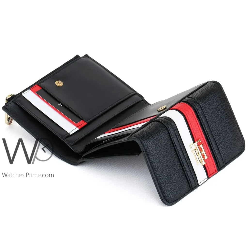 Tommy Hilfiger TH Wallet Leather Black Women | Watches Prime