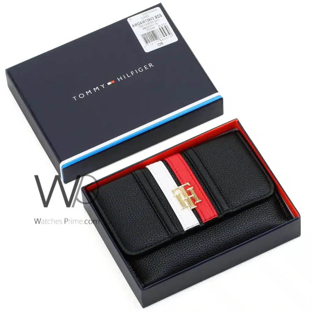 Tommy Hilfiger TH Wallet Leather Black Women | Watches Prime