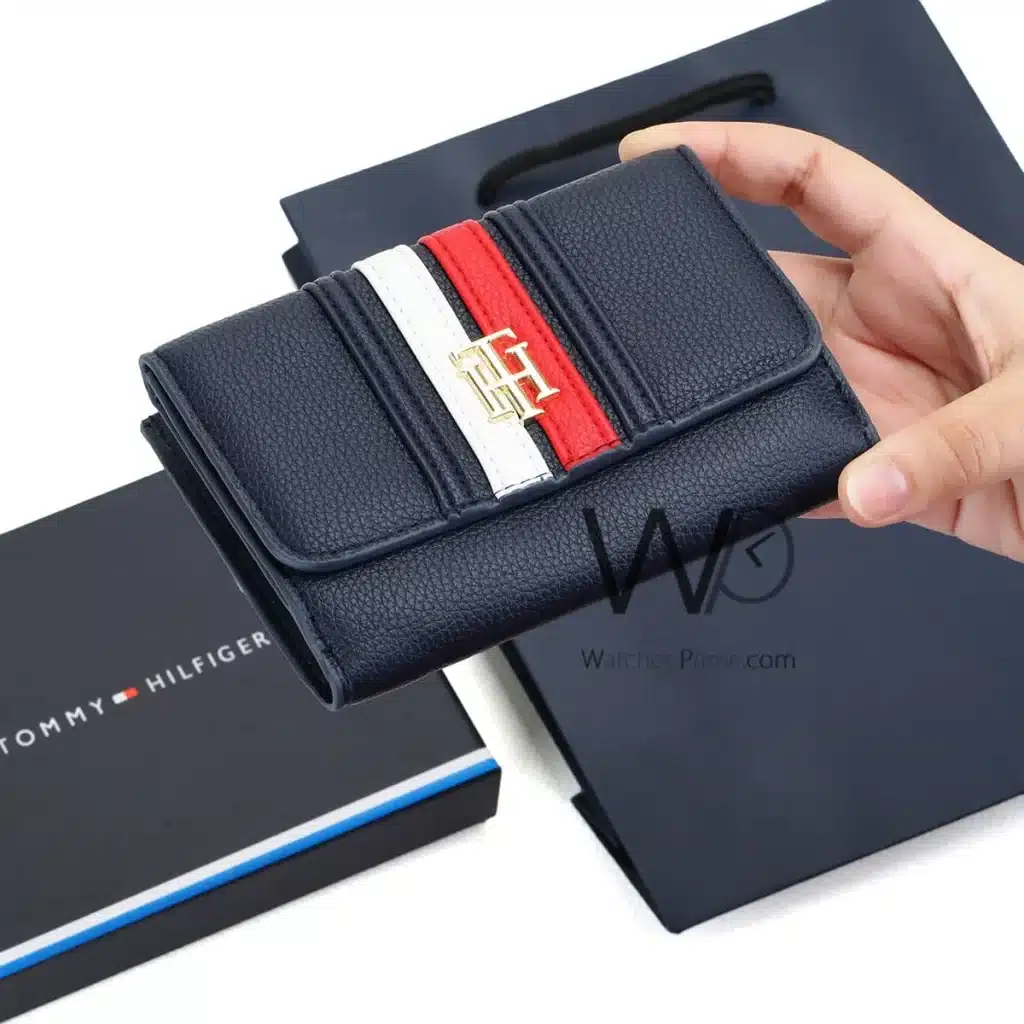 Tommy Hilfiger TH wallet Navy Blue For Women | Watches Prime
