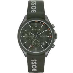 1514060 hugo boss watch men black dial rubber strap quartz battery analog chronograph velocity