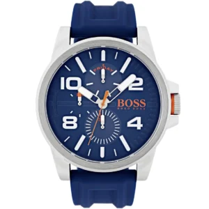 1550008 hugo boss watch men blue dial rubber strap quartz battery analog three hand detroit