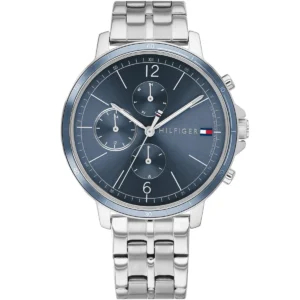 1782188 tommy hilfiger watch women blue dial metal stainless steel silver strap quartz battery analog madison