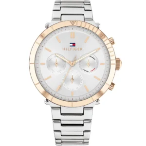 1782348 tommy hilfiger watch women silver dial metal stainless steel strap quartz battery analog emery