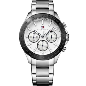 1791227 tommy hilfiger watch men white dial metal stainless steel silver strap quartz battery analog hudson