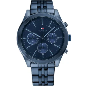 1791739 tommy hilfiger watch men blue dial metal stainless steel strap quartz battery analog ashton