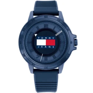 1792034 tommy hilfiger watch jeans men blue dial rubber strap quartz battery analog three hand houston