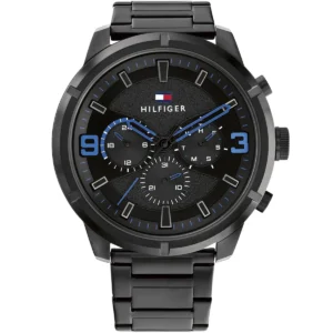 1792070 tommy hilfiger watch men black dial metal stainless steel strap quartz battery analog wild