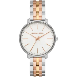 Mk3901 michael kors watch women white dial metal stainless steel multicolored strap quartz battery analog three hand pyper