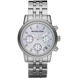 Mk5020 michael kors watch women silver dial metal stainless steel strap quartz battery analog chronograph ritz