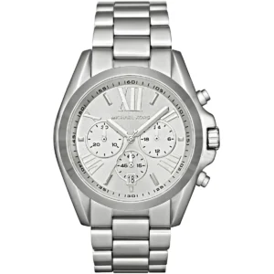 Mk5535 michael kors watch women silver dial metal stainless steel strap quartz battery analog chronograph bradshaw