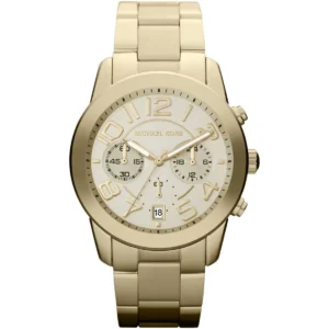 Mk5726 michael kors watch women gold dial metal stainless steel golden strap quartz battery analog chronograph mercer