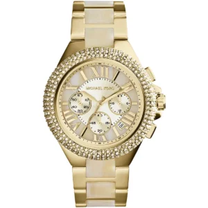 Mk5902 michael kors watch women gold dial multi golden strap quartz battery analog chronograph camille