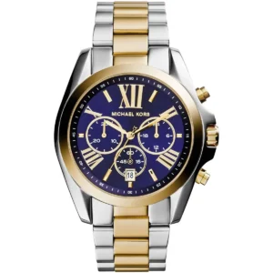 Mk5976 michael kors watch women blue dial metal stainless steel silver gold two tone strap quartz battery analog chronograph bradshaw