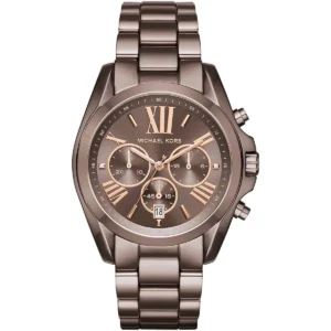 Mk6247 michael kors watch women brown dial metal stainless steel strap quartz battery analog chronograph bradshaw