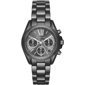 Mk6249 michael kors watch women gray dial metal stainless steel grey strap quartz battery analog chronograph bradshaw