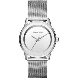Mk6329 michael kors watch women silver dial metal stainless steel mesh strap quartz battery analog three hand kinley