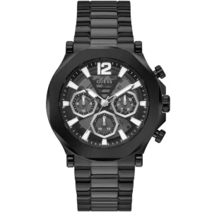 Gw0539g3 guess watch men black dial metal stainless steel strap quartz battery analog edge