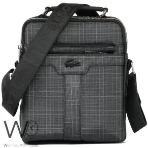Black lacoste crossbody shoulder mens messenger monogram bag