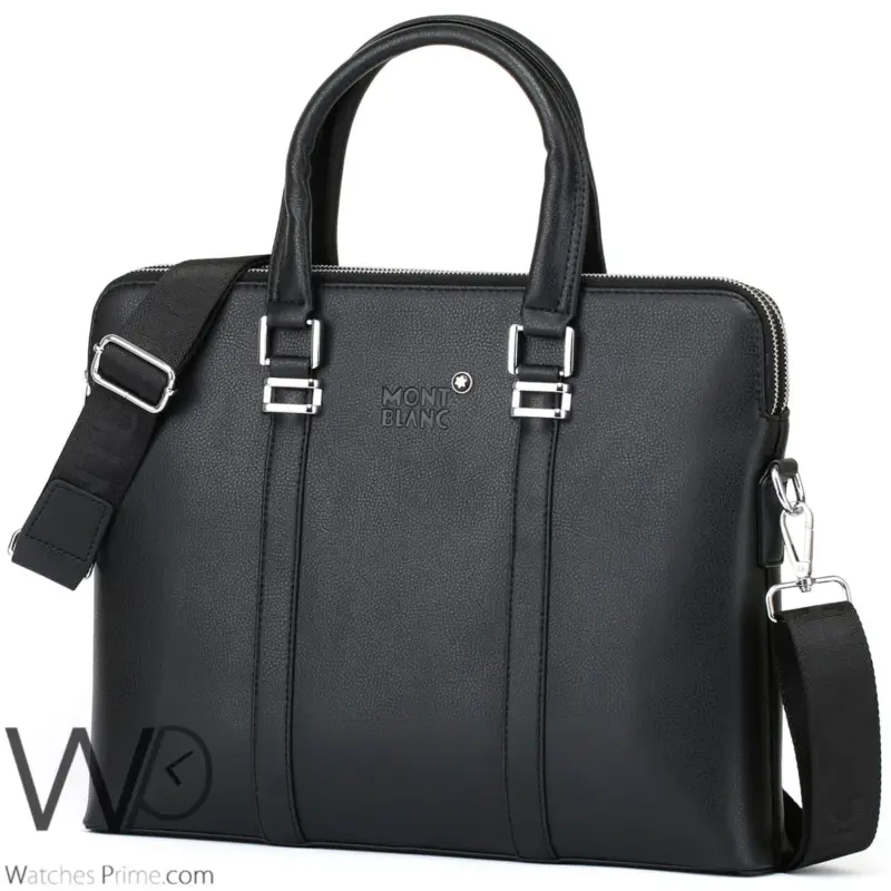 Montblanc Business Handbag Black Leather | Watches Prime