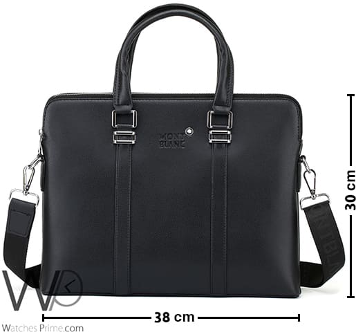 Montblanc Business Handbag Black Leather | Watches Prime