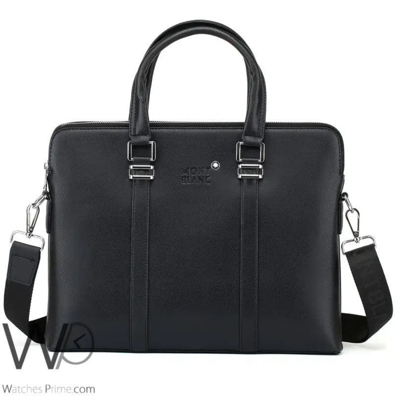 Montblanc Business Handbag Black Leather | Watches Prime