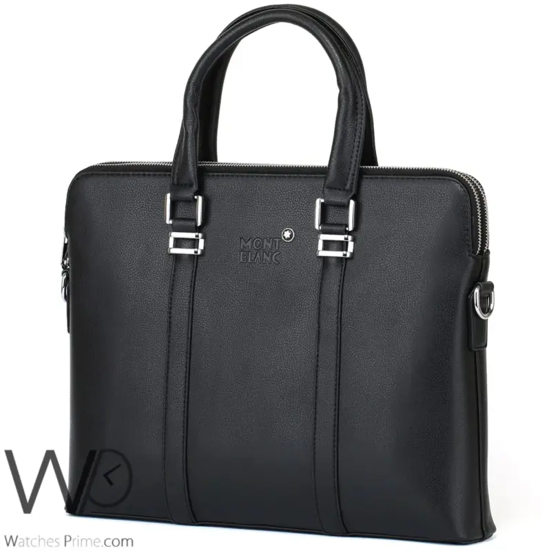 Montblanc Business Handbag Black Leather | Watches Prime
