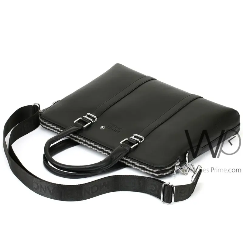 Montblanc Business Handbag Black Leather | Watches Prime