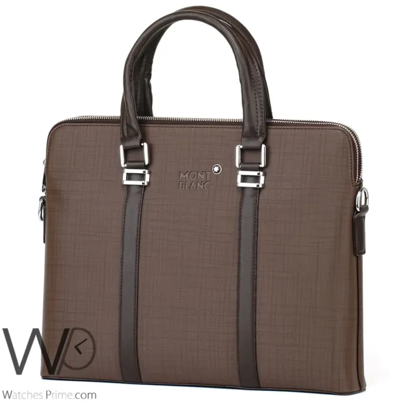 شنطة رجال اعمال Montblanc هاند باج بني | واتشز برايم