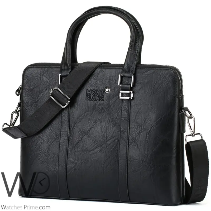 Montblanc Briefcase Handbag Leather Black | Watches Prime