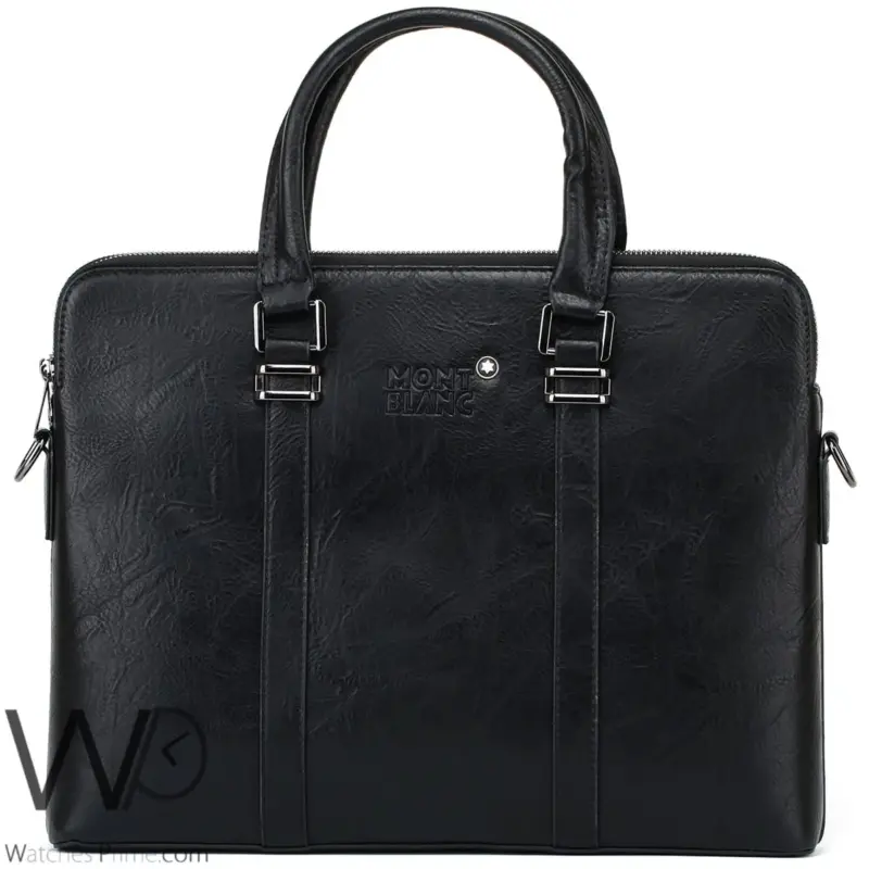 Montblanc Briefcase Handbag Leather Black | Watches Prime