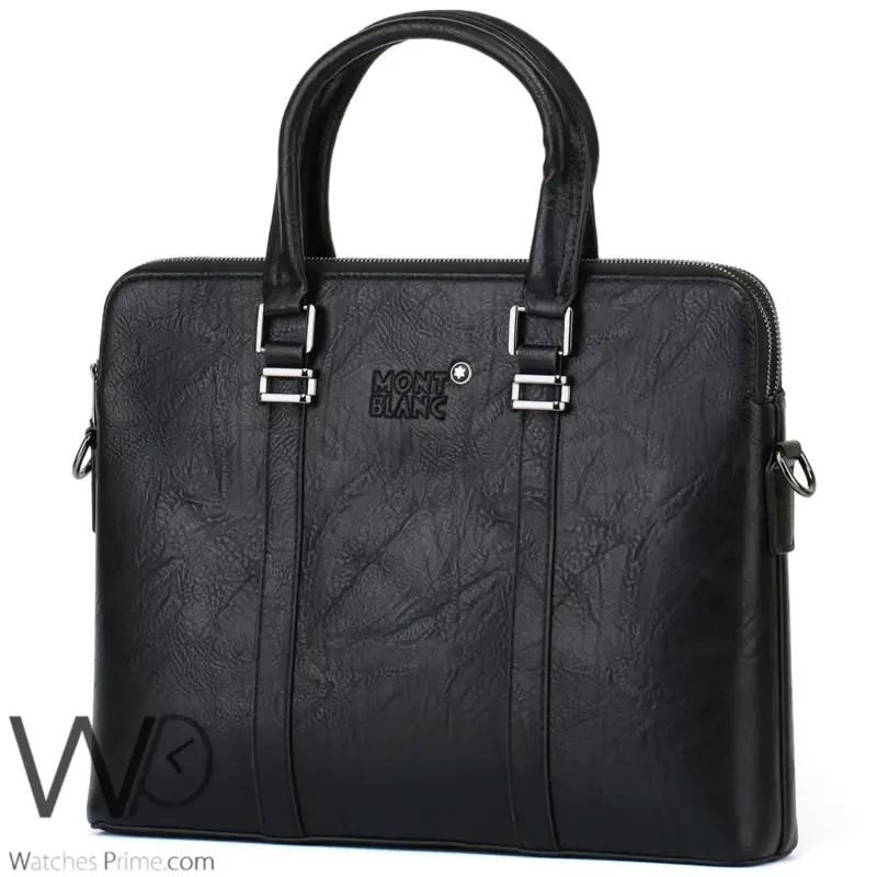 Montblanc Briefcase Handbag Leather Black | Watches Prime