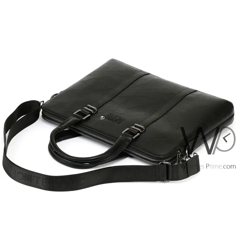 Montblanc Briefcase Handbag Leather Black | Watches Prime
