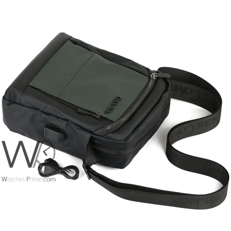 Calvin Klein Green Usb Port Bag For Men CK | Watches Prime