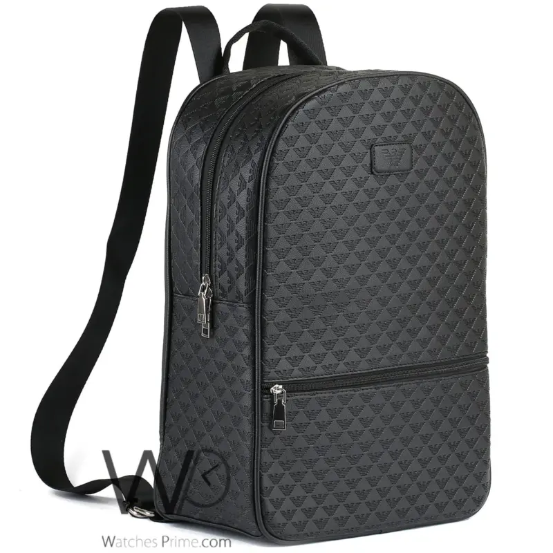 Emporio Armani Backpack Black Leather Laptop | Watches Prime