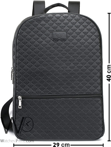 Emporio Armani Backpack Black Leather Laptop | Watches Prime