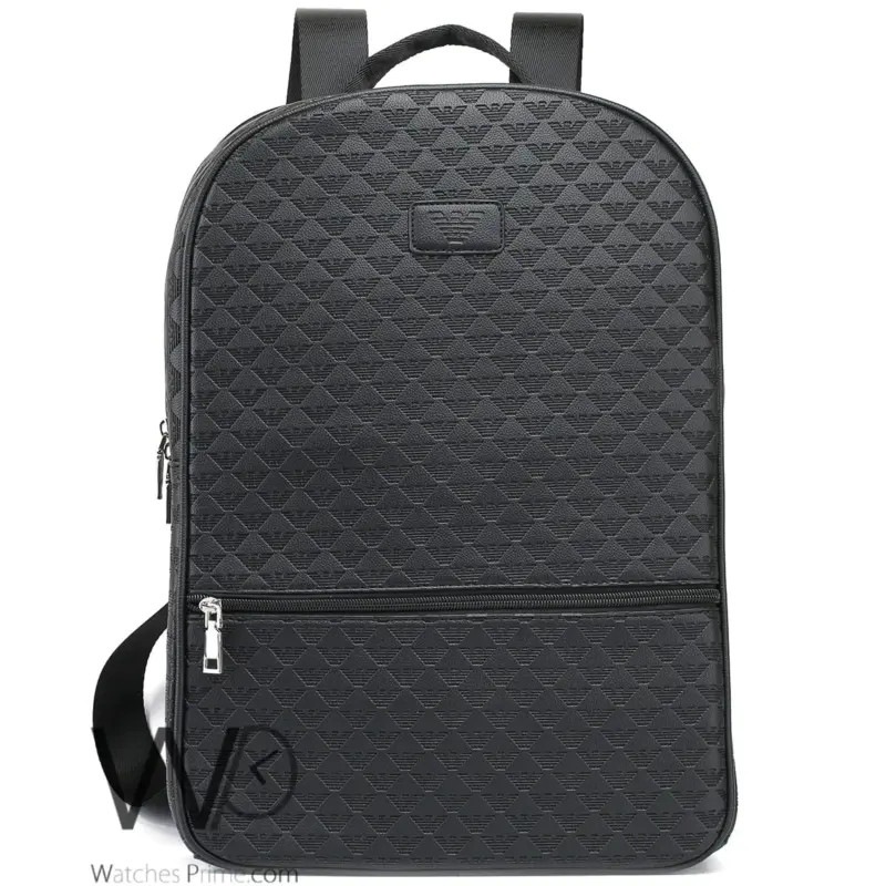 Emporio Armani Backpack Black Leather Laptop | Watches Prime