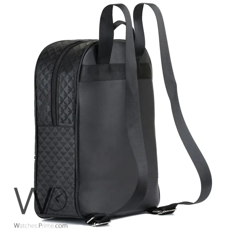 Emporio Armani Backpack Black Leather Laptop | Watches Prime