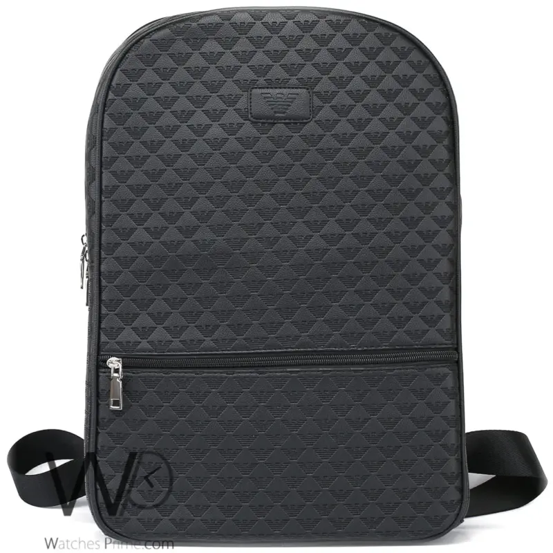 Emporio Armani Backpack Black Leather Laptop | Watches Prime